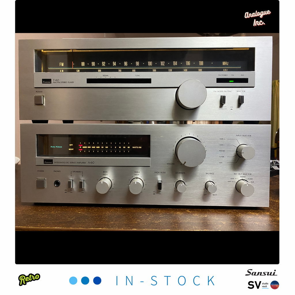 Sansui : A60 Stereo Amplifier & T60 Tuner Set - 1979