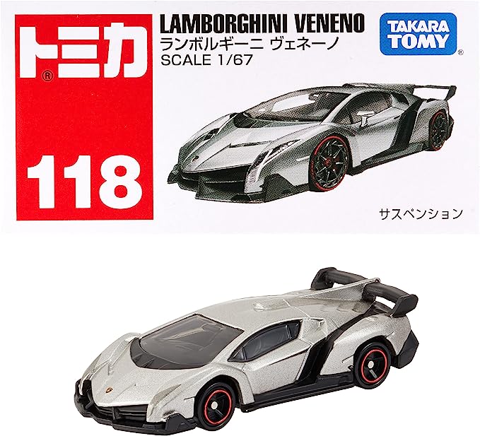 Tomica : No. 118 : Lamborghini Veneno Diecast 1:67 Scale Collectible
