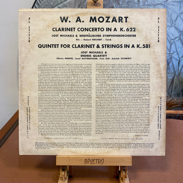 Mozart - Clarinet Concerto / Clarinet Quintet : Jost Michaels, Westphalia Symphony Orchestra, Hubert Reichert, Endres Quartet